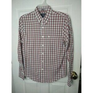 Abercrombie And Fitch Long Sleeve Orange White Blue Plaid Shirt. Size M